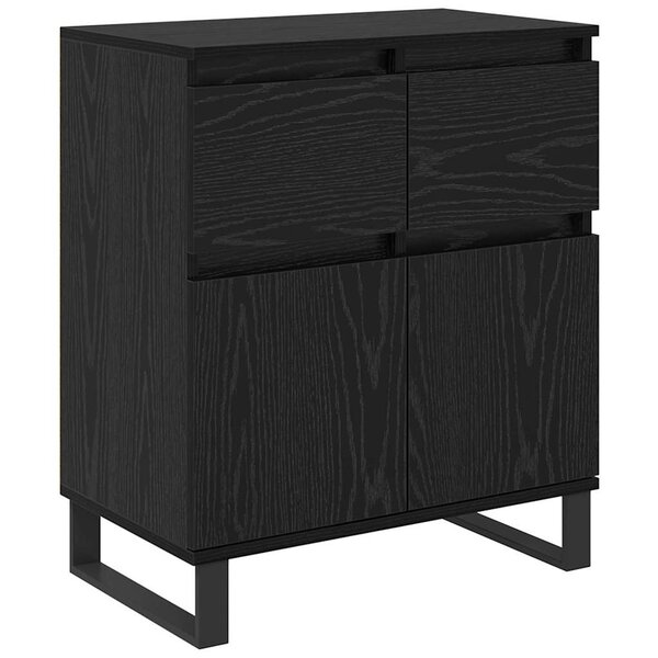 vidaXL Buffet Chêne noir 60 x 35 x 70 cm Bois d'ingénierie et fer