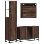 vidaXL Ensemble de meubles de salle de bain 3 Pièces Chêne marron