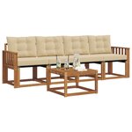 vidaXL Ensemble de canapés d'extérieur 5 Pièces Naturel et Beige
