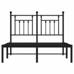 vidaXL Cadre de lit métal sans matelas avec tête de lit noir 135x190cm