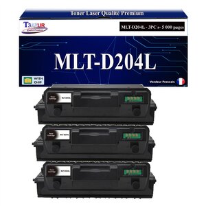 T3AZUR - 3x Toners compatibles avec Samsung MLT-D204L MLTD204L pour Samsung ProXpress M 3325ND M 3375 M 3825DW M 3825ND M 3875FD M 3875FW M 4025ND M 4025NX M 4075FR M 4075FX