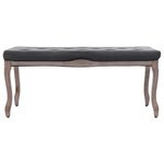 Banc banquette lin bois solide 110 x 38 x 48 cm gris foncé 02_0021225