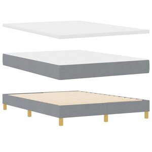 vidaXL Lit à Ressorts avec Matelas Crème 90x200 cm Tissu Gris clair