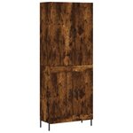 vidaXL Buffet haut Chêne fumé 69 5x34x180 cm Bois d'ingénierie