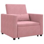 vidaXL Canapé-lit escamotable simple Rose clair 90 x 165 x 87 cm
