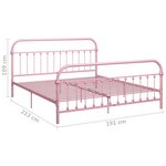 vidaXL Cadre de lit Rose Métal 180 x 200 cm