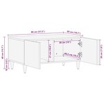 vidaXL Table basse marron miel 80 x 50 x 40 cm bois de manguier massif
