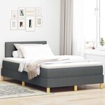vidaXL Lit à ressorts avec matelas Gris foncé 120 x 190 cm tissu
