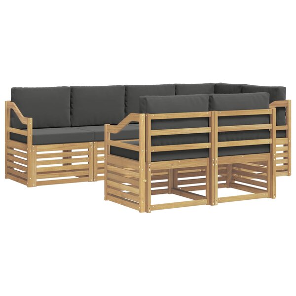 vidaXL Ensemble de canapés d'extérieur 7 pc Blanc et anthracite