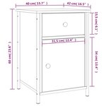 vidaXL Tables de chevet 2Pièces Chêne marron 40x42x60cm Bois d'ingénierie