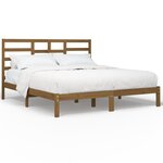 vidaXL Cadre de lit Marron miel Bois massif 200x200 cm