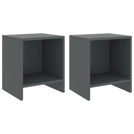 vidaXL Tables de chevet 2 Pièces Gris foncé 35x30x40cm Bois de pin massif