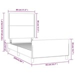 vidaXL Cadre de lit avec tête de lit Gris clair 80x200 cm Velours