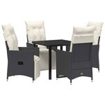 vidaXL Ensemble de salle à manger pour jardin 5 Pièces Noir Poly rotin