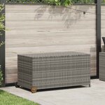 vidaXL Boîte de rangement de jardin gris clair 120x65x61 cm rotin