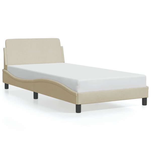 vidaXL Cadre de lit sans matelas crème 100x200 cm tissu