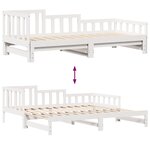 vidaXL Lit de jour avec gigogne et tiroirs sans matelas blanc 90x190cm