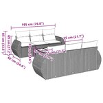 vidaXL Salon de jardin 7 Pièces avec coussins noir résine tressée