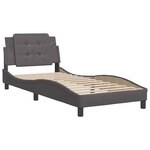 vidaXL Cadre de lit sans matelas Zadar gris 90x200 cm similicuir