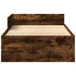 vidaXL Cadre de lit avec tête de lit Chêne fumé 80 x 200 cm