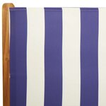 vidaXL Ensemble à manger de jardin 7 Pièces bleu blanc tissu bois massif