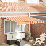 vidaXL Auvent Rétractable jaune et orange 300 x 250 cm tissu