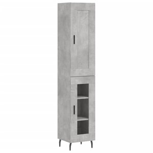 vidaXL Buffet haut Gris béton 34 5x34x180 cm Bois d'ingénierie