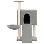 vidaXL Arbre à chat avec griffoirs en sisal Gris clair 96 cm