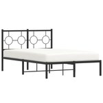vidaXL Cadre de lit métal sans matelas avec tête de lit noir 120x200cm