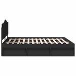 vidaXL Cadre de lit avec tête de lit Noir 180 x 200 cm Pin massif