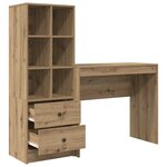 vidaXL Bureau avec rangement 2 Pièces chêne artisanal 90 x 40 x 76 cm