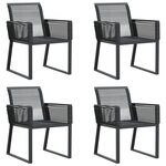 vidaXL Chaises de jardin lot de 4 noir résine tressée