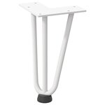 vidaXL Pieds en épingle à cheveux pour table basse 4 pièces Blanc 20 cm Acier massif