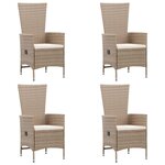 vidaXL Ensemble à manger de jardin 7 Pièces Résine tressée Beige