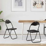 vidaXL Chaise pliante 2 pc Simili cuir Noir 48 x 43 5 x 81 cm