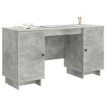 vidaXL Bureau Gris béton Bois d'ingénierie 142 5 x 50 x 75 cm