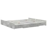 vidaXL Cadre de lit avec rangement avec tiroir Gris béton 180 x 200 cm