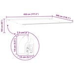 vidaXL Auvent Blanc 4 5 × 3 m Métal