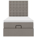 vidaXL Cadre de lit ottoman avec matelas taupe 100x200 cm tissu