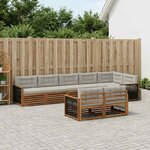 vidaXL Ensemble de canapés d'extérieur 8 Pièces Naturel et gris clair