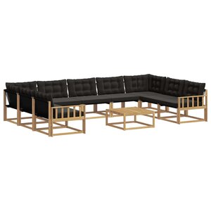vidaXL Ensemble de canapés d'extérieur 10 pc Blanc et noir