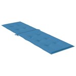 vidaXL Coussin de chaise longue bleu mélangé (75+105)x50x3 cm tissu