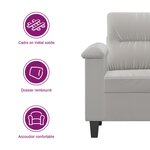 vidaXL Fauteuil gris clair 60 cm tissu microfibre