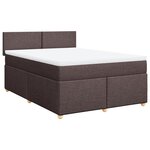 vidaXL Sommier à lattes de lit avec matelas Marron foncé 160x200 cm