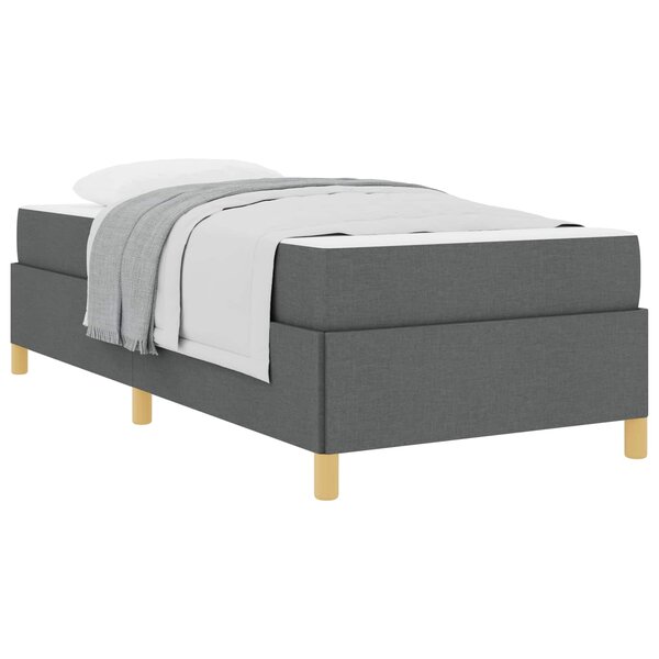 vidaXL Cadre de lit avec matelas Gris foncé 100 x 200 cm tissu