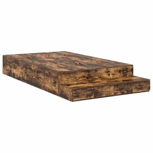 vidaXL Cadre de lit avec rangement Chêne fumé 120 cm Bois d'ingénierie