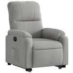 vidaXL Fauteuil inclinable électrique gris clair tissu microfibre
