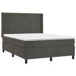 vidaXL Sommier à lattes de lit matelas et LED Gris foncé 140x190 cm