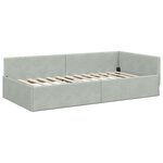 vidaXL Cadre de lit d'angle Autre Gris clair 90 x 190 cm