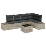 vidaXL Ensemble de canapé de jardin 6 Pièces Gris clair polyrotin